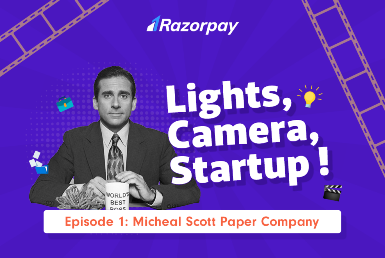Micheal Scott paper company the office Lights Camera Startup