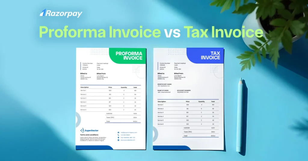 Proforma Invoice vs Tax Invoice