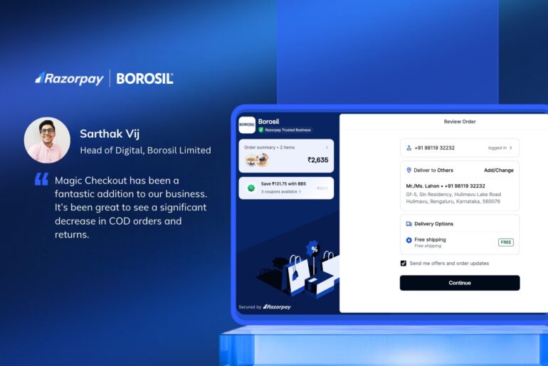 Magic Checkout case study featuring Borosil