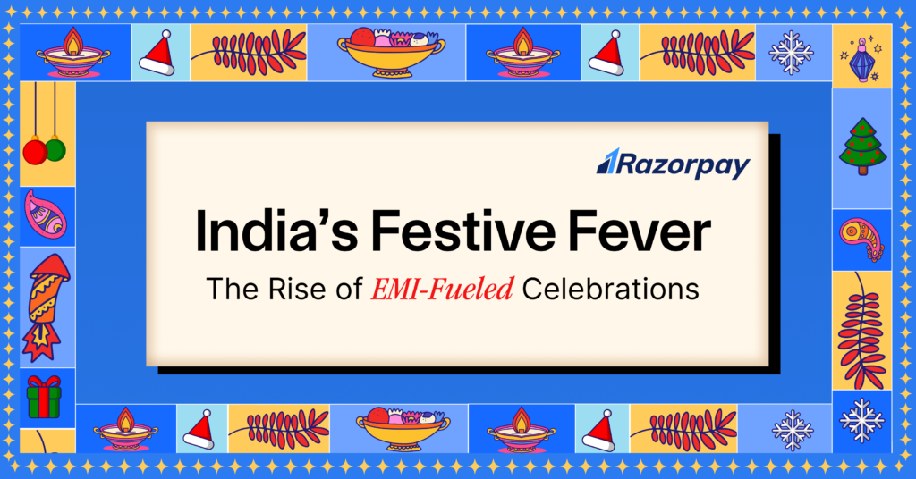 A vibrant banner featuring festive elements like lit diyas, sparkling lights, and Christmas decorations, symbolizing the joyous spirit of Diwali and Christmas in India.