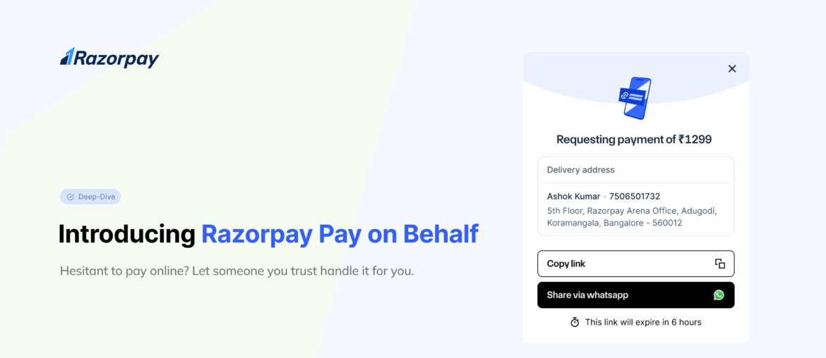 Pay on Behalf by Razorpay