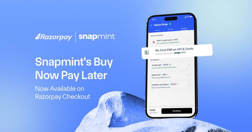 Snapmint integrates with Razorpay checkout