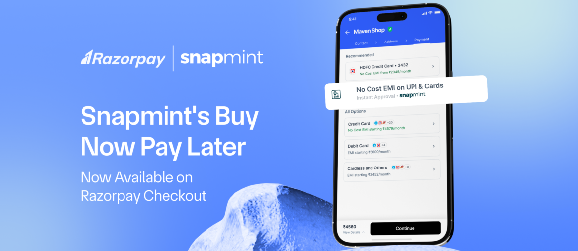 Snapmint integrates with Razorpay checkout