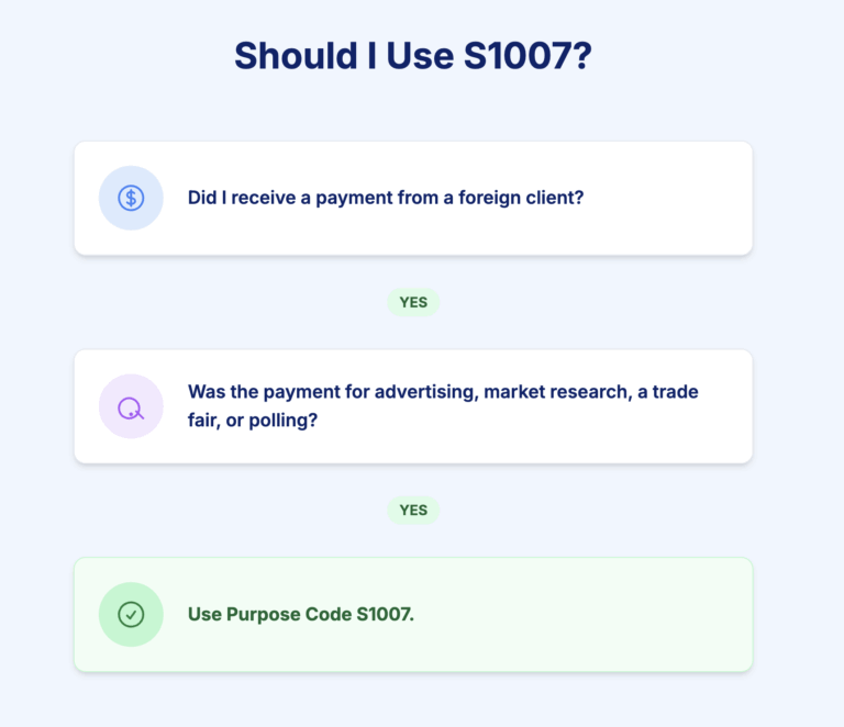 S1007 Purpose Code Explained: Advertising and Market Research Services
